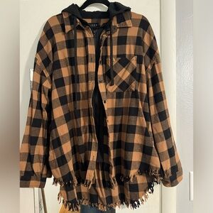Risen Hooded Plaid Zip 1X